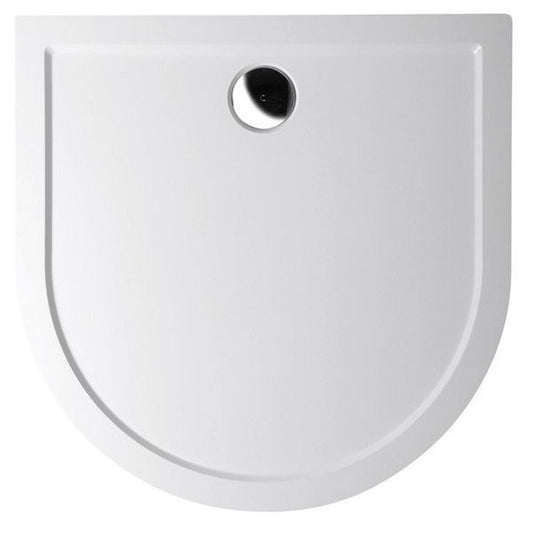 ISA 100 Gussmarmor-Duschwanne, Halbkreis 100x100cm, weiss