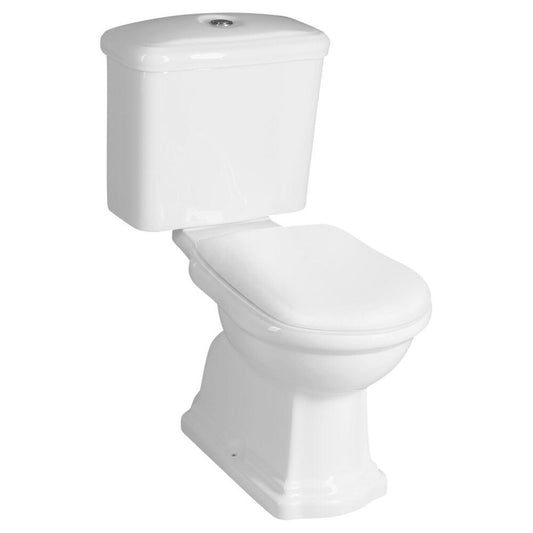 RETRO Kombi-WC, Abgang waagerecht, weiß-Chrom