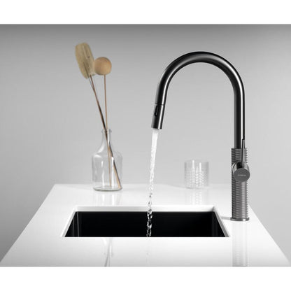 FLAWO Küchenarmatur mit ausziehbarer Spülbrause, gun metal
