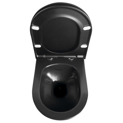 AVVA Hänge-WC, spülrandlos, 35,5x53cm, schwarz matt