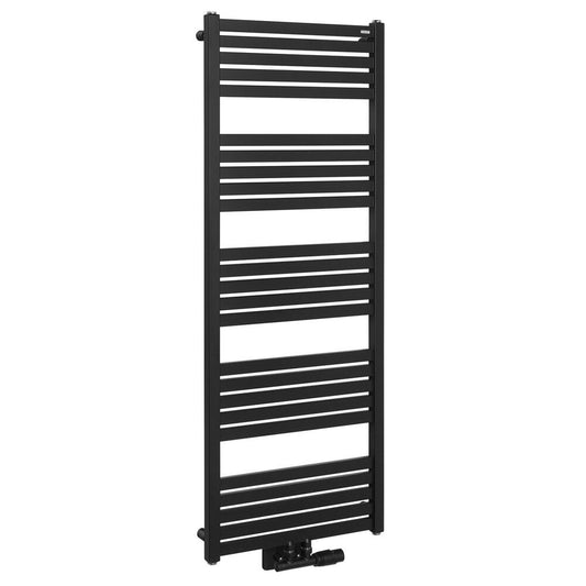 GRUNT Badheizkörper 500x1330 mm, Mittelanschluss, Schwarz mat