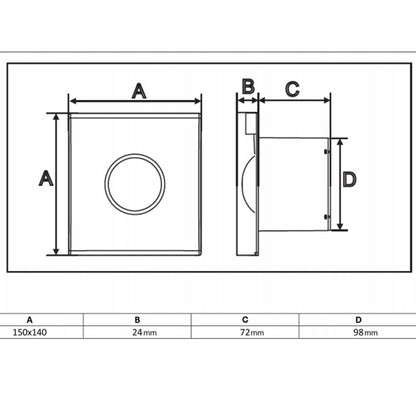 LEX Bad-Axialventilator mit Zeitschaltuhr, 15W, Rohr 100mm, Weiß