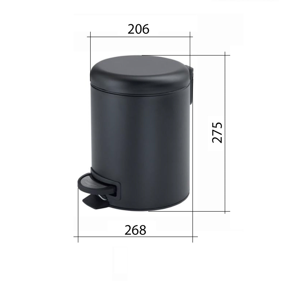POTTY Kosmetikeimer 5l, Soft Close, schwarz matt