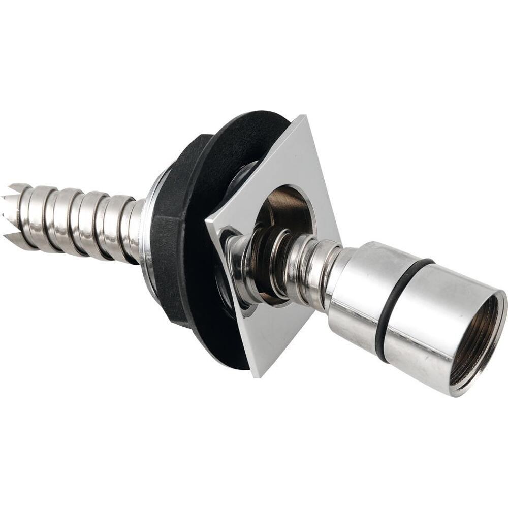 Durchführung eckig, inkl. Schlauch  F1/2"-M3/8", Chrom