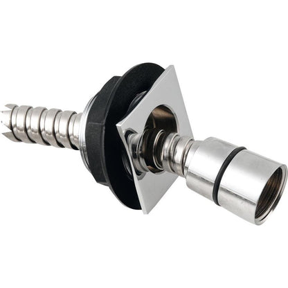 Durchführung eckig, inkl. Schlauch  F1/2"-M3/8", Chrom