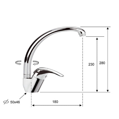 SALY Küchenarmatur, 280mm, Kupfer