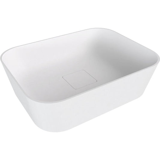 BANERA SQUARE Aufsatz-Waschtisch, Gussmarmor, 60x40cm, weiß matt