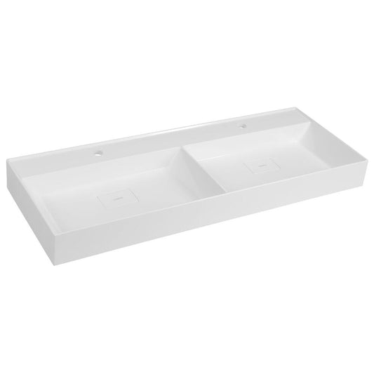 GODIVA Gussmarmor-Doppelwaschtisch 119x44cm, weiß