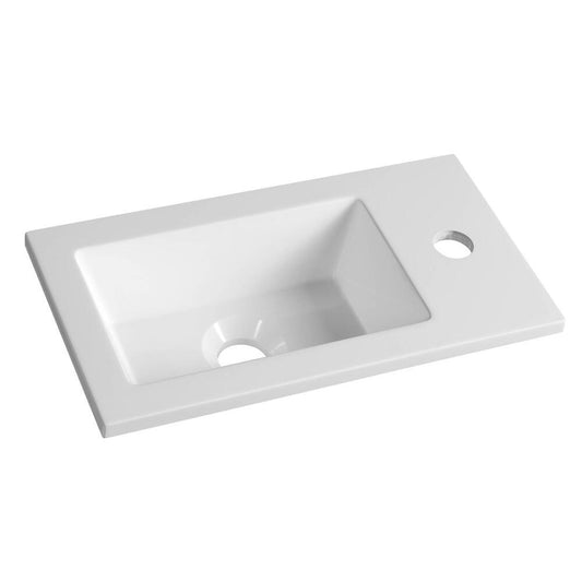 Gussmarmor-Waschtisch 40x22cm, weiß