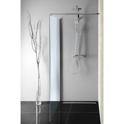 WALK-IN Glaswand (Dekorglas) mit Stütze, 1-teilig, 1100 mm