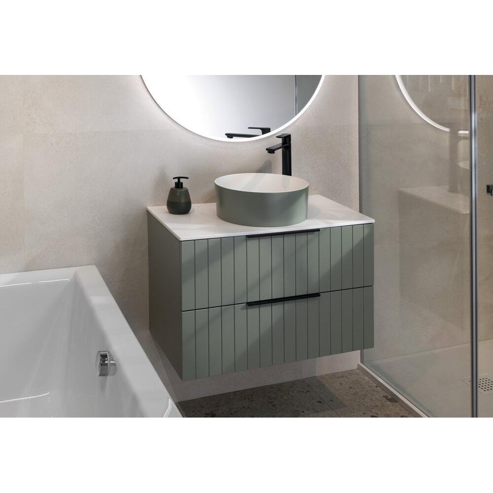THIN Waschtisch für Arbeitsplatte Ø38 cm, grün/Weiß matt