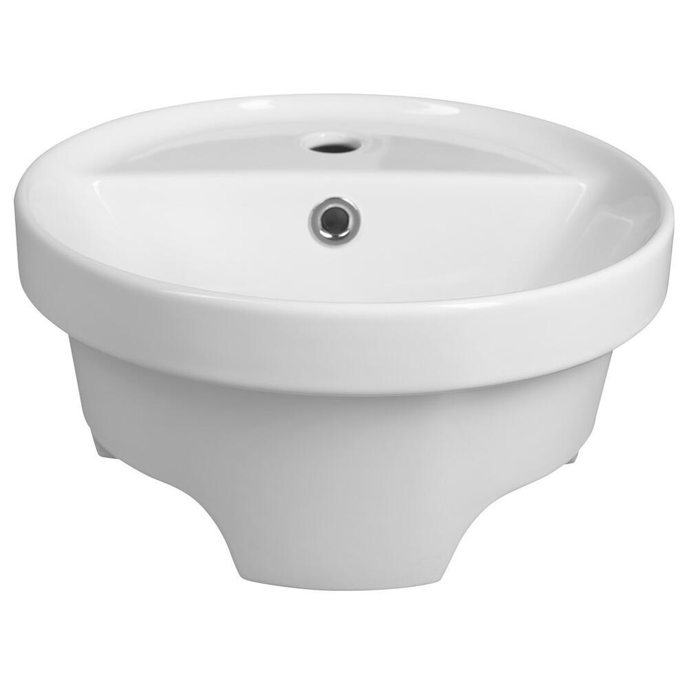 YUVA Keramik-Einbauwaschbecken, Ø 38cm, Weiß