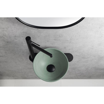 MINOR Betonwaschbecken zum Aufsetzen, Durchmesser 26cm, Grün matt