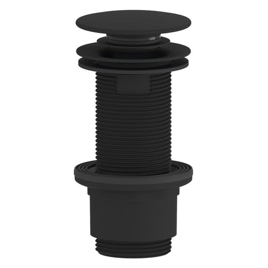 Waschbecken-Ablaufgarnitur 5/4“, klick-klack, großer Stopfen, 10-80mm, ABS/schwarz matt