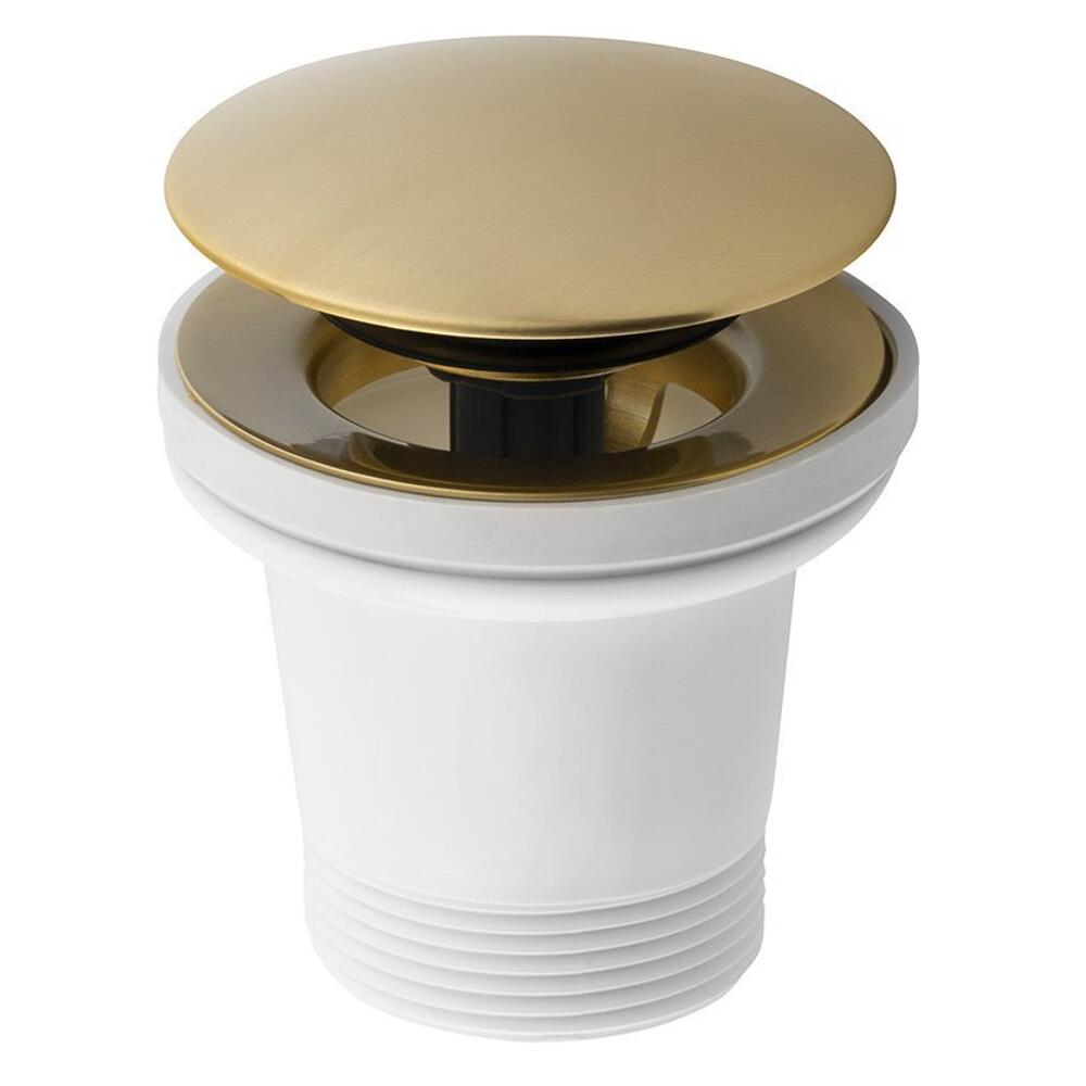 Ablaufgarnitur, Click Clack, für Badewannen ohne Überlauf, Gold matt