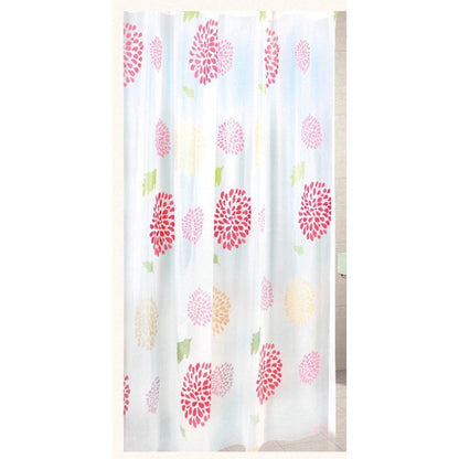 Duschvorhang 180x200cm, Vinyl, Blumendekor, Rot