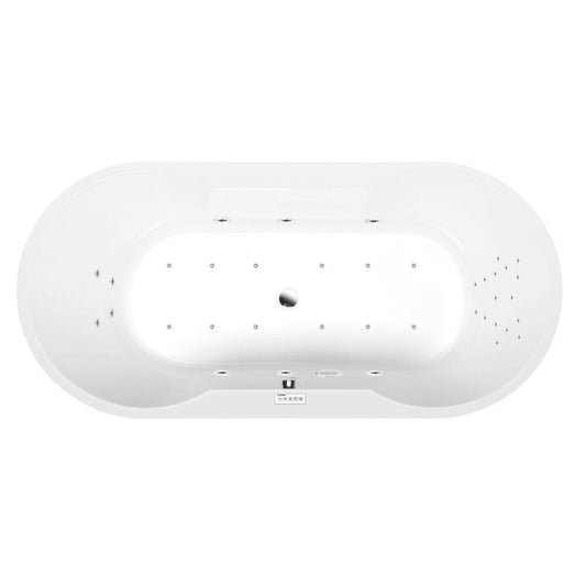 IO Whirlpool-Badewanne, 180x85x49cm, Highline Hydro-Air, Chrom