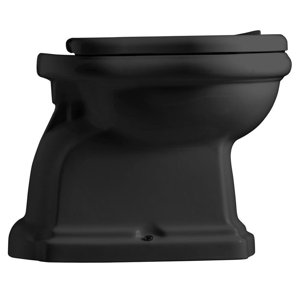 RETRO WC Becken 38,5x59cm, Abgang senkrecht, schwarz matt