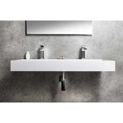 ORINOKO Waschtisch, Marmor, 100x42 cm, 2 Armaturlöcher,  Weiß