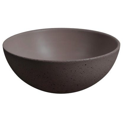 MINOR Betonwaschbecken zum Aufsetzen, Durchmesser 26cm, Dunkelbraun matt