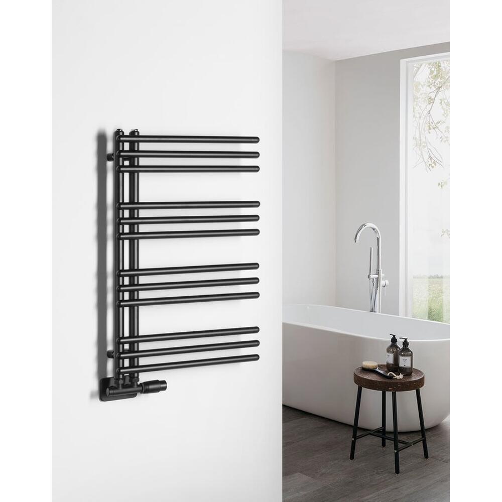POSEIDON Badheizkörper 450x740 mm, Schwarz matt