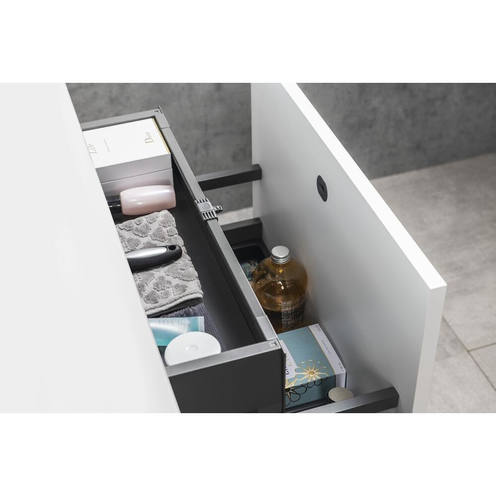 Badmöbelset SKARA 100, schwarz matt / weiß matt