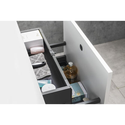 Badmöbelset SKARA 100, schwarz matt / weiß matt