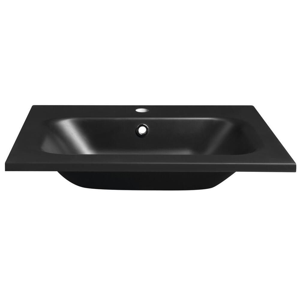 SIDRA Gussmarmor-Waschtisch 61x46cm, schwarz matt