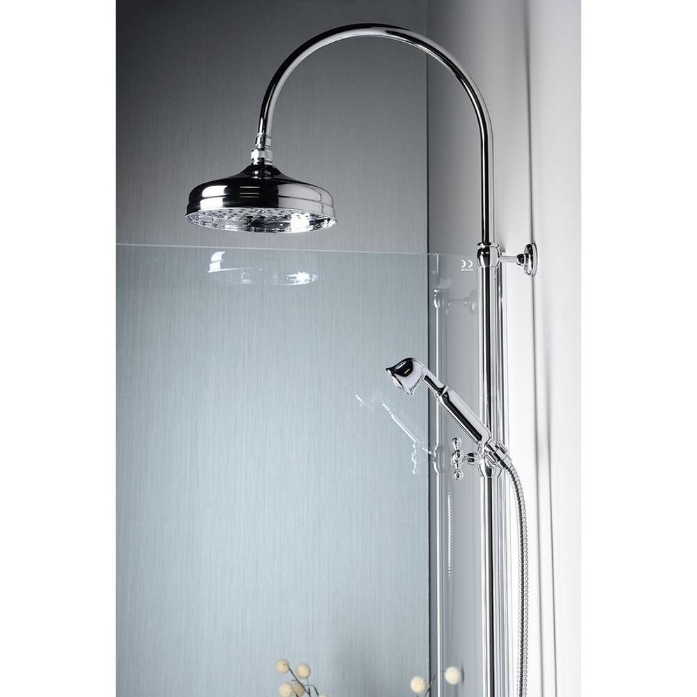 VANITY Duschsäule mit Armaturenanschluss, Kopf- und Handbrause, Chrom