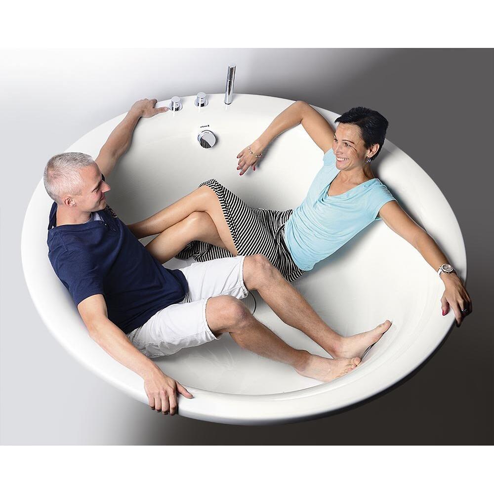 OBLO Badewanne mit Rahmengestell, rund, 165x48cm, weiß