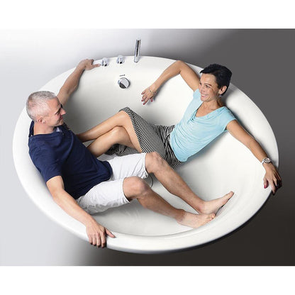 OBLO Badewanne mit Rahmengestell, rund, 165x48cm, weiß