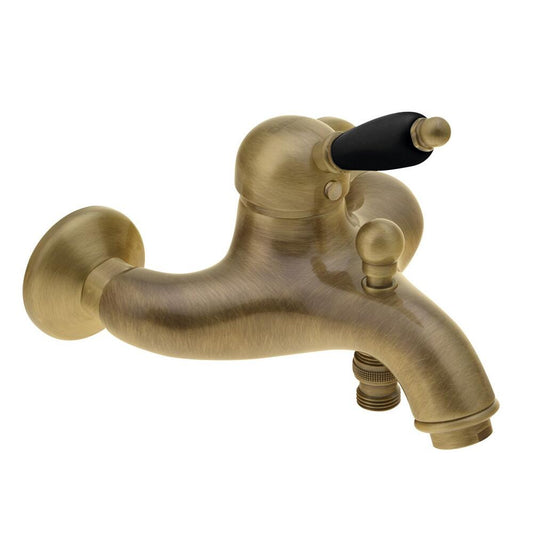 KIRKÉ BLACK Wannenarmatur, schwarzer Hebel, bronze