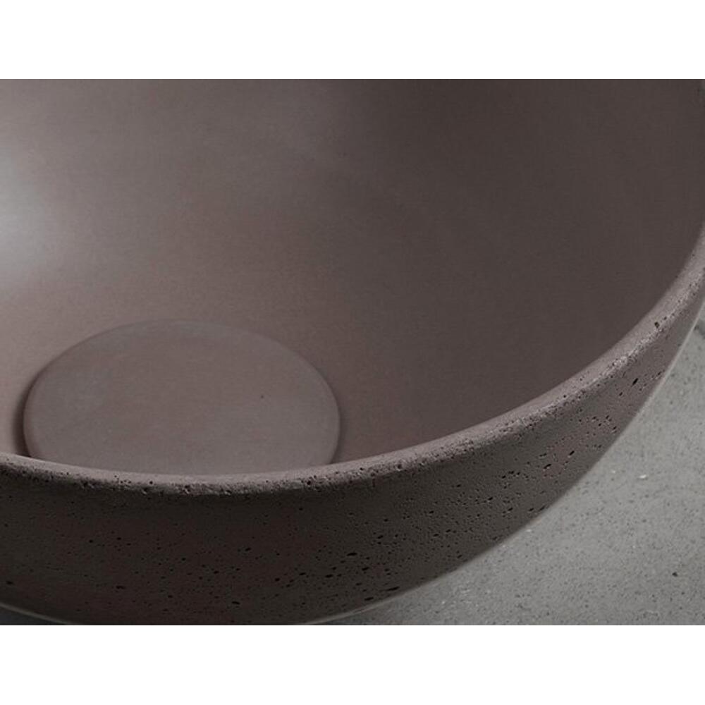 MINOR Betonwaschbecken zum Aufsetzen, Durchmesser 26cm, Dunkelbraun matt