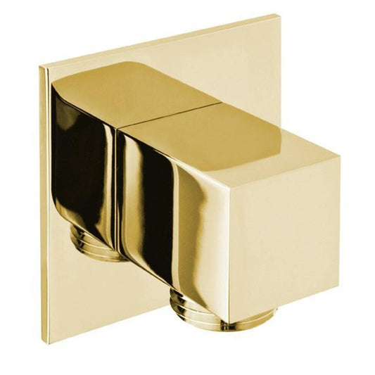 Duschanschluss, eckig, dünne Kappe, Gold