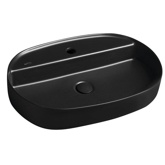 INFINITY OVAL Aufsatzwaschbecken, 60x40cm, schwarz matt