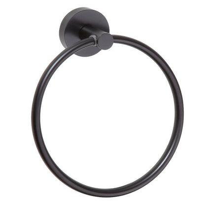 X-ROUND BLACK Handtuchhalter rund, Schwarz matt