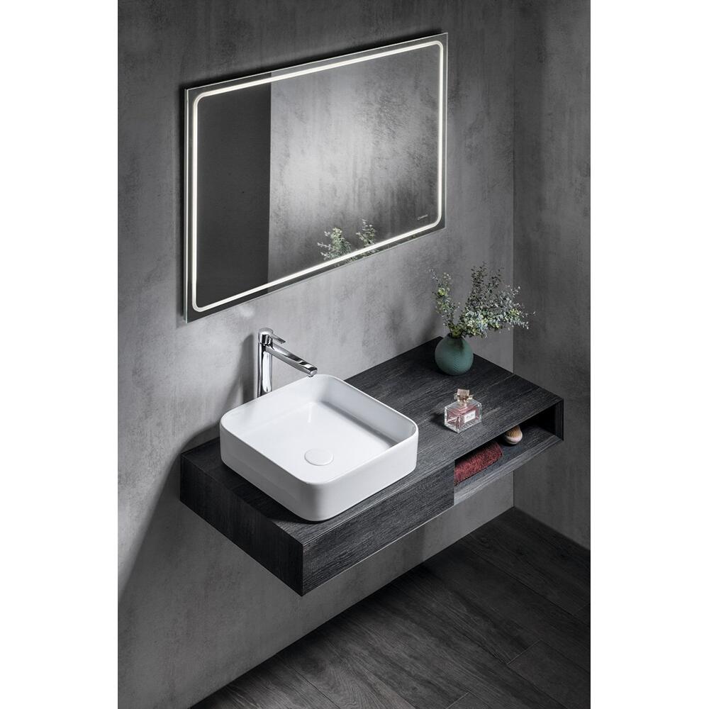 BLADE Keramik-Waschtisch zum Aufsetzen 40x40cm, Weiß
