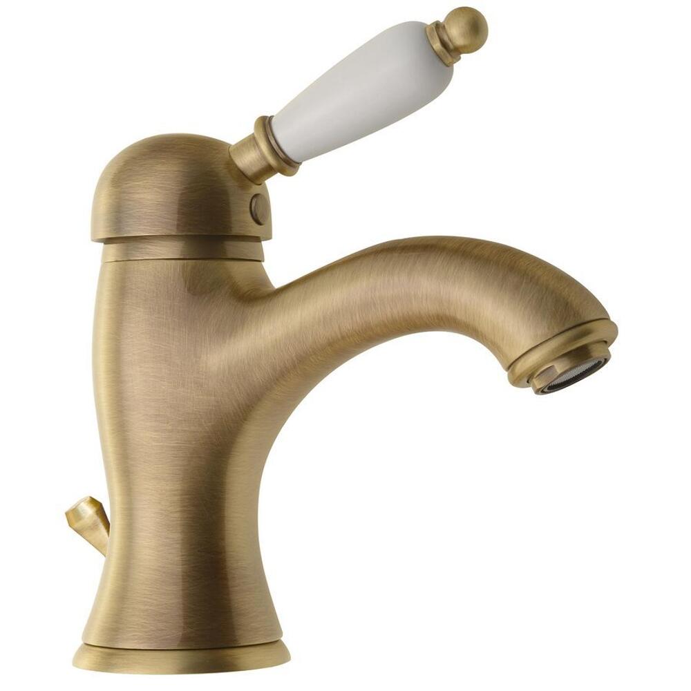 KIRKÉ WHITE Waschtischarmatur mit Ablauf, Weiss/Bronze