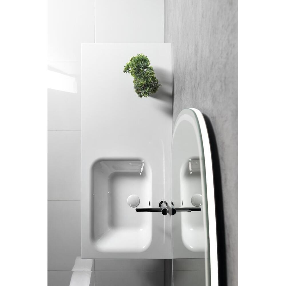 ARECA Gussmarmor-Waschtisch 121x51,5cm, rechts, weiß