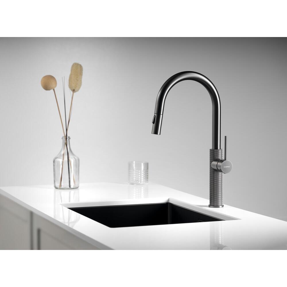 FLAWO Küchenarmatur mit ausziehbarer Spülbrause, gun metal