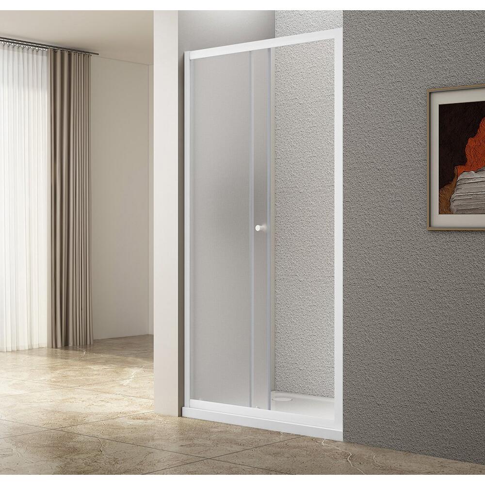 UGGA Duschschiebetür 1100mm, Brick Glas, Weiß