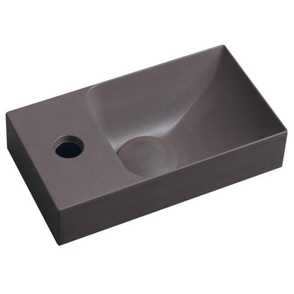 PICCOLINO Beton-Waschbecken 30,8x10x17cm,  Armaturloch links, Dunkelbraun