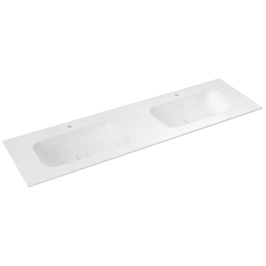 ARUBA Doppelwaschtisch , 170x51,5 cm, inkl. Ablaufgarnitur,Rockstone white matt
