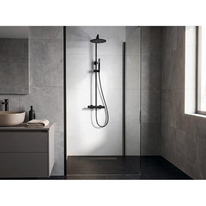 Duschsäule mit Thermostat-Armatur, Schwarz