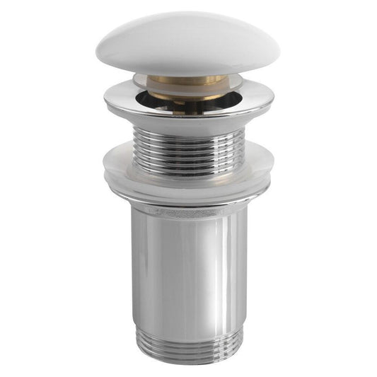 Ablaufgarnitur 5/4“, klick-klack, Keramik-Stopfen, H. 10-50 mm, Weiß