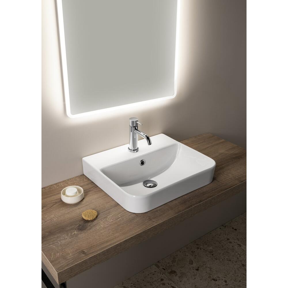 SOTT AQUA Keramik-Waschtisch zum Einbauen, 48x42cm, weiss