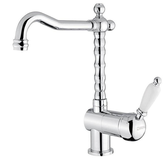 KIRKÉ WHITE Küchenarmatur, weisser Hebel, Chrom