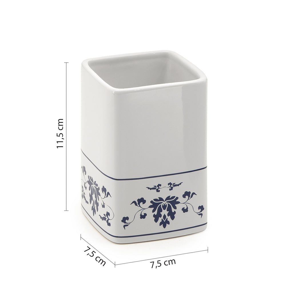 CIXI Glas/Zahnputzbecher, Porzellan, Blau/Weiß