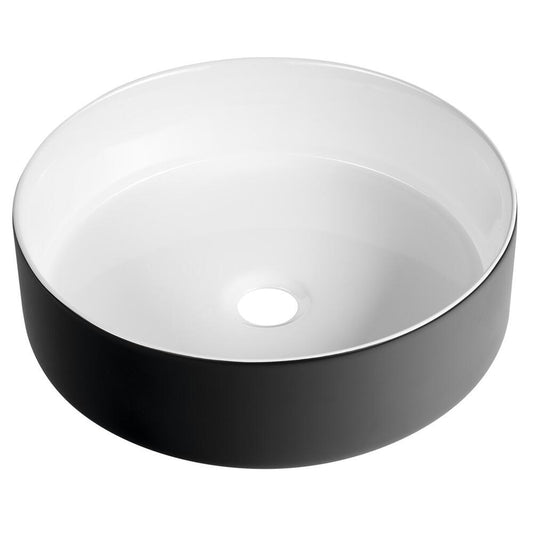 FIASTRA Keramik-Waschtisch 40cm, Schwarz matt/weiß