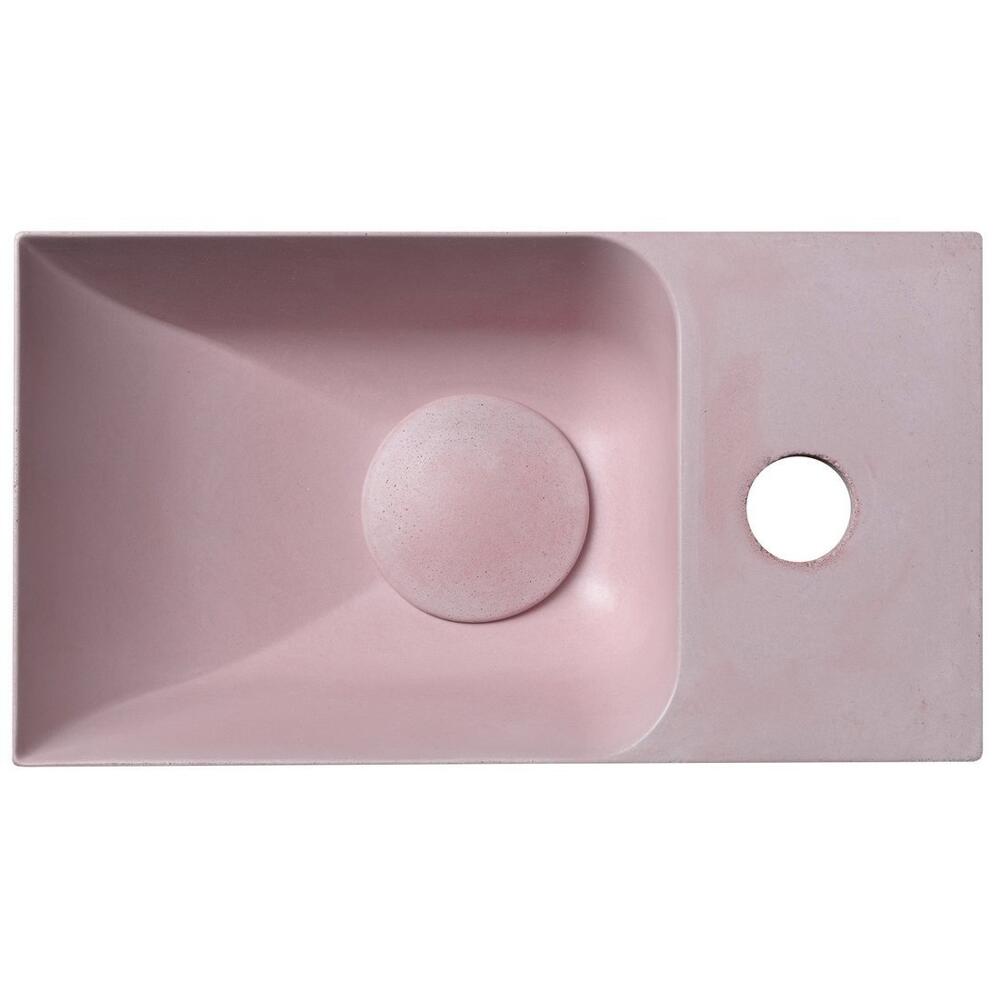 PICCOLINO Beton-Waschbecken 30,8x10x17cm, Armaturloch rechts, Rosa